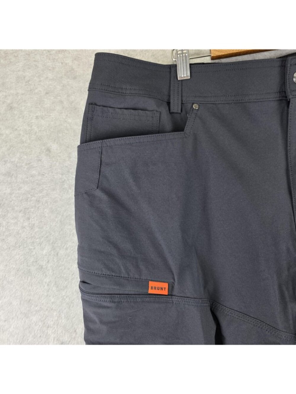 BRUNT Costello Pants Mens 42x34 Black Cargo Ripstop Work Tactical Stretch - Picture 3 of 10